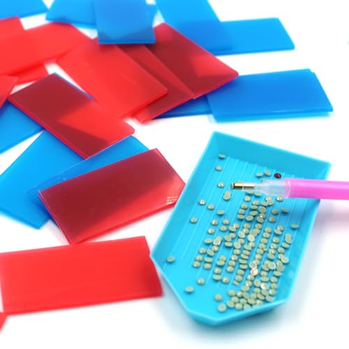 Diamond Art Paintings Glue Clay, AFUNTA 60 PCS DIY Diamond Art Paintings Glue Clay Wax, Embroidery Cross-Stitch Diamond Art Paintings Set Tool(Red,Blue)
