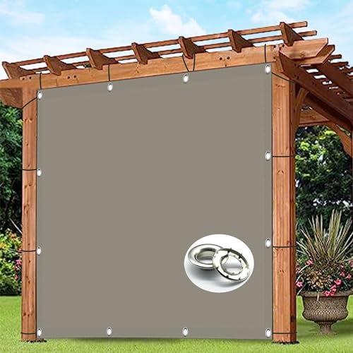 Sonnensegel Quadratisch 4 x 4 m Sonnenschirm Segel Outdoor Balkon Terrasse Uv-Beständig Wetterfest Im Viele Größe Und Farben mit Kordel, Taupe