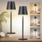Faithorse Rechargeable Lamp Cordless Table Lamp, 2 Pack Battery Operated Lamps 5200mAh IP54 Waterproof Wireless Lamp with 3-Color Modes Touch Control Night Light for Bedroom(Black)