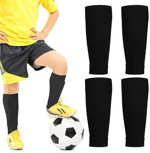 2 Pair Soft Elastic Soccer Socks - Non-Slip, Durable Team Shin Guards for Football Games