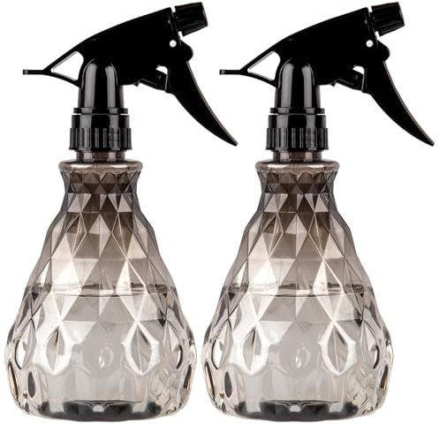 Vwoqiy 2 Pcs Empty Spray Bottles, 500ml Water Spray Bottles with Adjustable Spray Head, Refillable Trigger Sprayer Bottles, Atomizer Plant Mister Sprayer Bottles for Plants (Grey)