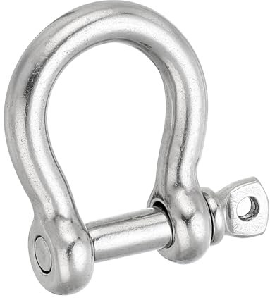 PATIKIL Screw Pin Shackle 5mm 3/16 220lb, 316 Stainless Steel Forged Bow Shackle Marine Grade for Chains Wire Rope Outdoor, Silver