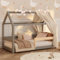 smartwood Montessori Hausbett 90x200 - Grau - für Kinder - Kinderbett mit Lattenrost & Verstellbarer Rausfallschutz - Milo Bett aus Massivkiefernholz für Jungen & Mädchen - Belastbar bis 230 kg