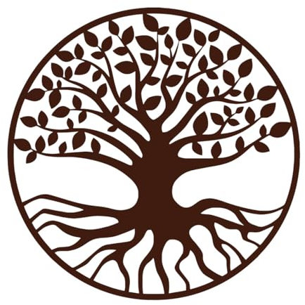 Wandtattoo Lebensbaum Yggdrasil Weltenbaum Skandinavische Nordische Mythologie Wandsticker Vinyl Art Room Decor Aufkleber Wandbild-L-48x48cm-Coffee
