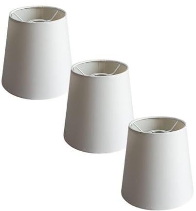 3er-Set Lampenschirm Stoff E14 Weiß Konisch – Ersatzschirm für Pendelleuchte, Hängelampe & Tischlampe | Textil Lampenschirme Ersatzteil für E14 Fassung, Klassisch & Modern
