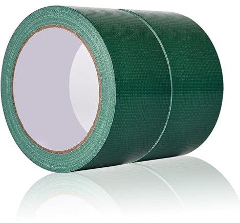 ASOFTY 2 Rollen Gaffer Tape, 50mm x 20m Bunt Gaffer-Band, Klebeband mit Starker Klebkraft, Panzerband, Duct Tape, Gewebe-Klebeband für Reparaturen Industrielle (Grün)