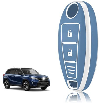 TOOMUME Schlüsselhülle TPU, Autoschlüssel Hülle Passt für Suzuki Grand Vitara II SX4 S-Cross Alivio Swift Baleno Jimny Ignis Kizashi Maruti, Schlüsselcover Schutz Schlüsselgehäuse, DREI Linien
