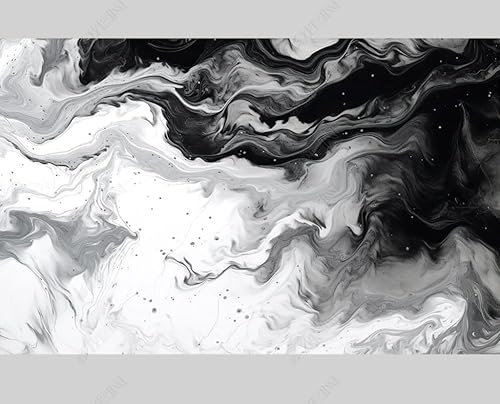 Fototapete 3D Effekt Tapete Tinte Schwarz-Weißes Graffiti Vliestapeten Tapete Schlafzimmer Wohnzimmer Fototapete 3D Tapete 200Cm(B) X140Cm(H)