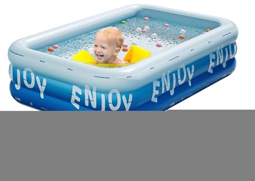 Piscine Gonflable - Activités Jeux d'eau, Piscine Famille Extérieure Rectangulaire | Piscines à Cadre pour et Adultes, Fournitures de Fête D'été pour Pelouse, Terrasse, Divertissement à