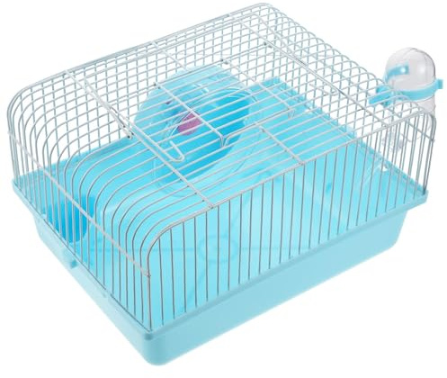 Abaodam Tragbarer Hamsterkäfig für Ausflüge aus Kunststoff und Eisen mit Wasserspender und Laufrad und Kleintiere Wie Hamster und Igel