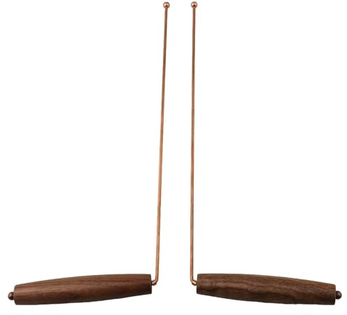 Baguette de radiesthésie en cuivre pur pour détection de métaux, chasse au trésor et géomancie - 29 x 12 cm - Baguette de détection ergonomique avec pendule