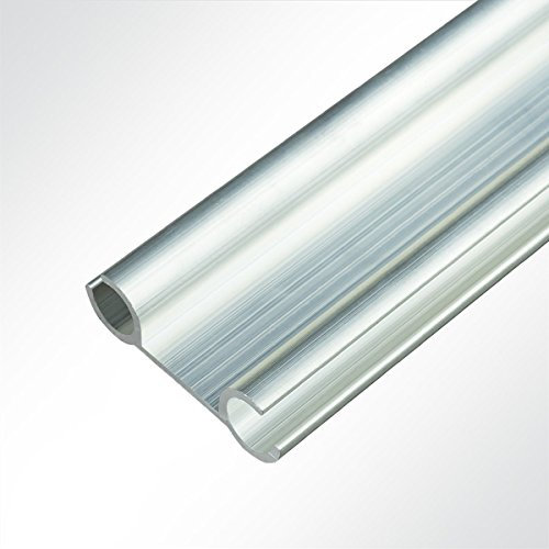 LYSEL® Doppelkederschiene Doppelkederleiste Dopplekederprofil 12x40mm pressblank 3m Grau Ø9mm für Keder 6-8mm