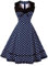 AXOE Damen Polka Dots 60er Jahre Kleid Rockabilly Armellos Navy Gr.40, L