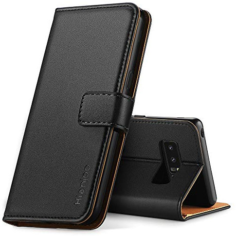 Hianjoo Funda Compatible con Samsung Galaxy Note 8, Suave PU Cuero Carcasa con Flip Case Cover, Cierre Magnético, Función de Soporte, Billetera con Tapa Tarjetas Compatible con Samsung Note 8, Negro