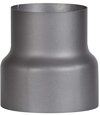 FIREFIX RD150/Ü3 Reduzierung 200 auf 150 für 2 mm starke Rauchrohre, dunkelgrau lackiert, von 200 mm Ofenanschluss auf 150 mm Wandanschluss