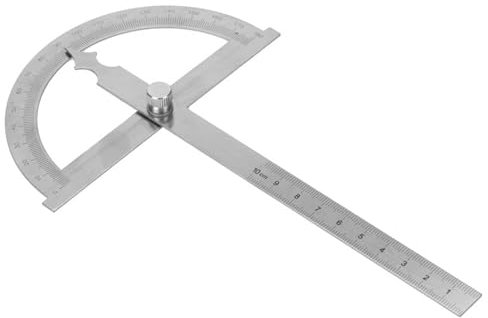 Calibro del cercatore di angolo di Goniometer del goniometro acciaio inossidabile di 0-180 gradi con il righello di 15cm(120 * 150mm) pratico e resistente