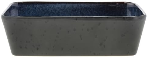 BITZ Auflaufform, Lasagne-Auflaufform aus Steinzeug, rechteckige Ofenform, 19 x 14 x 6 cm, schwarz/dunkelblau