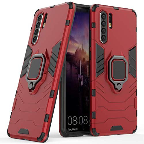 Kompatibel mit Huawei P30 Pro Hülle, Ring Ständer Magnetischer Handyhalter Auto Caseme Schutzhülle Case für Huawei P30 Pro (Rot)
