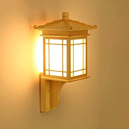 YFMYY Lampe de maison en bois créatif Moderne Simplicité Chambre à coucher Chevet Salon Décoratif Applique Murale Applique Japonaise-style E27 LED Éclairage Intérieur