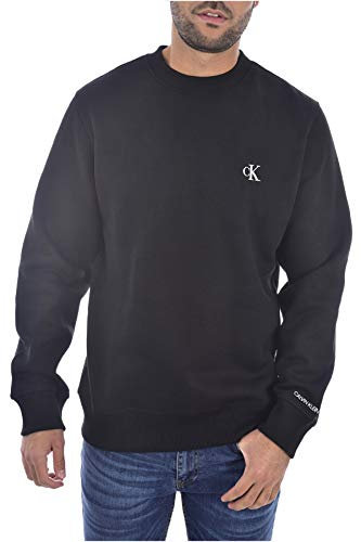 Calvin Klein Uomo Felpa CK Essential Senza Cappuccio, Nero (CK Black), S