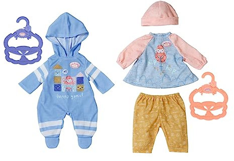 BABY Born 834633 Puppenoutfit, Little Tagesoutfit 36cm, Einteiler in blau oder Outfit aus Kleid, Leggings und Mütze, Farbe Nicht frei wählbar