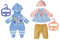 BABY Born 834633 Puppenoutfit, Little Tagesoutfit 36cm, Einteiler in blau oder Outfit aus Kleid, Leggings und Mütze, Farbe Nicht frei wählbar