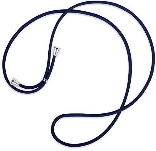 mtb more energy® Ersatz-Band für Handykette - dunkelblau - inklusive Endkappen (Silber) - hochwertige Austausch-Kordel - Band Seil Kette