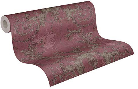 A.S. Création Vliestapete History of Art Barocktapete mit Ornamenten 10,05 m x 0,53 m rot goldfarben 376484 37648-4