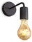 B.K.Licht - Wandleuchte innen mit E27 Fassung, max. 10 Watt, Vintage, Wandlampe innen, Wandstrahler, Wandlicht, Wandbeleuchtung, Schlafzimmer, Flurlampe, 15x10x20,2 cm, Schwarz