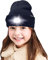 ATNKE Kids LED beleuchtete Mütze mit Licht, USB Wiederaufladbare 4 LED Scheinwerfer wasserdichte Winterwärmer Strick Nachthüte mit leichten Jungen Mädchen/Navy
