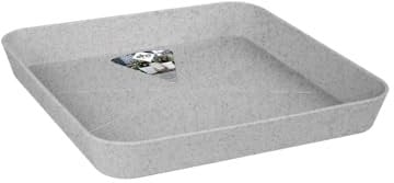 Elho Loft Urban Soucoupe Carrée 22 - Soucoupe pour Extérieur - Ø 22.0 x H 3.1 cm - Gris/Living Ciment