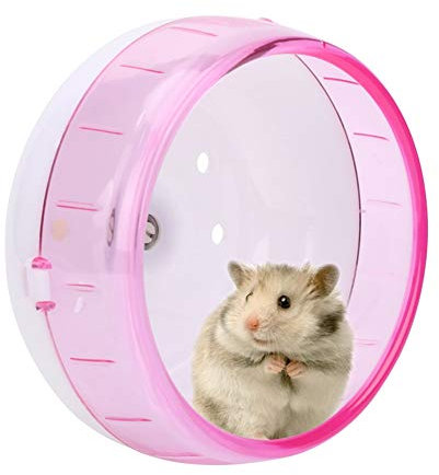 Verrückter Hamster-Übungsrad, leichtes Plastik-Hamsterspielzeug, Meerschweinchen-Chinchilla für Hamster-Übungslaufrolle Kleine Haustiere(Pink)