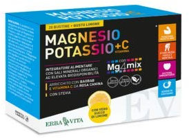 Magnesio Potassio + Vitamina c 20 bustine gusto arancia con mg4mix