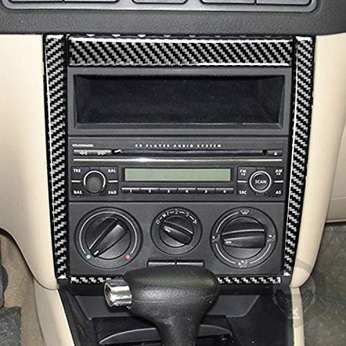 RRX Carbon Fiber Zubehör Bedienfeld Rahmen Innenraum Abdeckung Umrandung Dekoration Schwarz Trim Aufkleber modifizierte Konsole Zubehör Renovierung Fit für Golf 4 MK4 1999-2004(Rahmen)