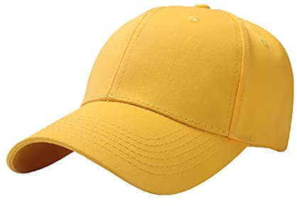 YULOONG Baseball Cap 100% Baumwolle Classic Sports Casual Golf Cap Sunhat Einstellbare Größe (A: Gelb)
