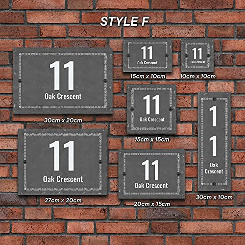 Rustic Slate Door Number, Slate Gate Sign Plaque, Stone Home number + Name Sign, Personalised bespoke slate name door plates (Style F)