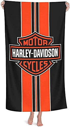 NICHIYOBI Harley Davidson - Telo mare con stampa digitale 3D, alla moda, morbido e resistente alla luce (380 cm x 135 cm)