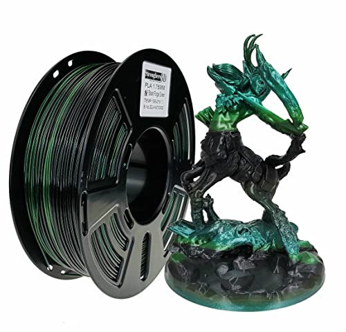 Stronghero3D PLA 3D-Drucker-Filament, 1,75 mm, Galaxy Grün und Schwarz, 1 kg Genauigkeit +/- 0,05 mm für ender3 Cr10 Sovol