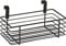 WENKO Hanging basket small, all-purpose shelf to hang on drawer or cupboard door, wire basket for bathroom and kitchen, without drilling, made of powder-coated metal, 24 x 11.5 x 15 cm, Black