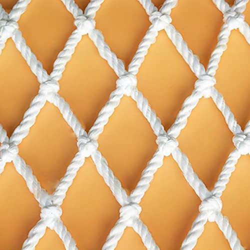 YYHH Hängematte Seilnetz,6 Mm Polyestermaterial Seilnetz Geländer Schaukel Seilnetz Kinder Klettern Sicherheitsnetz(Size:1x6m,Color:Weiß)