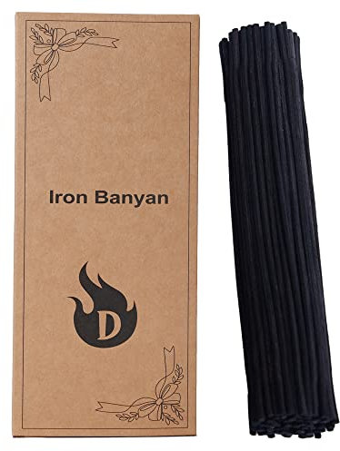 Iron Banyan Reed Diffuser Sticks, 25 cm natürliche Rattan Holz Sticks, Reed Sticks, ätherisches Öl Aroma Diffuser Ersatz Sticks für Aroma Duft (Schwarze, 25)