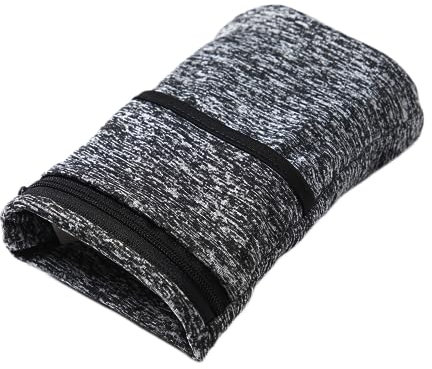 Handgelenk Beutel, Sport Handgelenktasche mit Reißverschluss, für Laufen, Joggen, Spazieren, Gassi gehen, Fahrrad und Yoga etc (Grey, L)