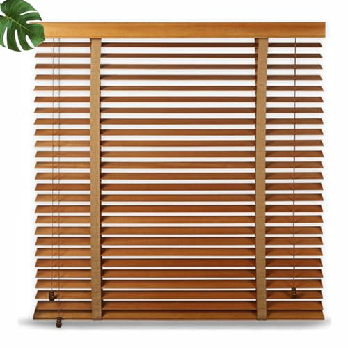 Jalousien Verdunkelung,Holzjalousie Für Fenster,Sichtschutzvorhänge,Wärmedämmung Jalousette,Massivholz Jalousetten Für Innen Außen 45/50/60/70/80/90/100/120cm,50mm Lamellen,W×H-110x100cm/43x39.5in