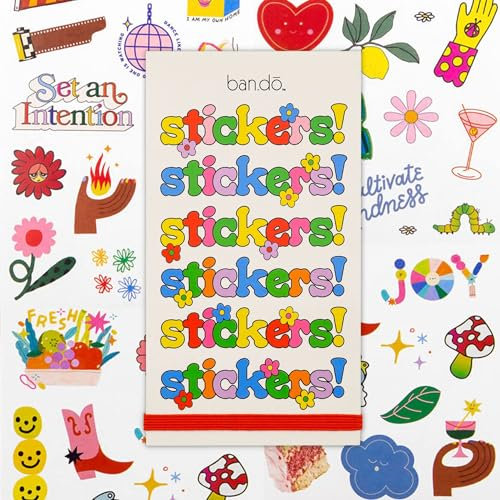 ban.do Stickerbuch mit über 700 verschiedenen Aufklebern und 35 Blatt mit lustigen/bunten, ästhetischen Paketen für Scrapbooking, Planer oder Tagebücher, Ausgabe 9