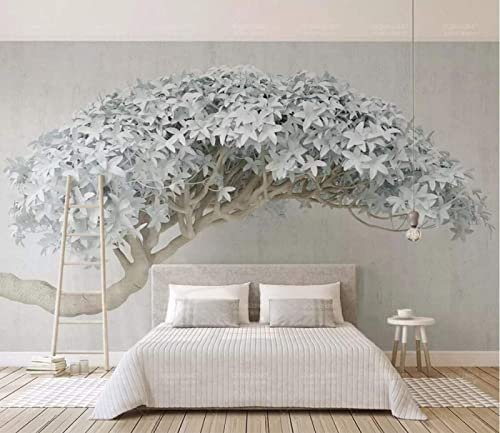 Tapete 3D Wandbild Skandinavisch Minimalistisch Kreativ Riesenbaum Fototapete 3D Effekt Vliestapete Wohnzimmer Schlafzimmer Wanddeko