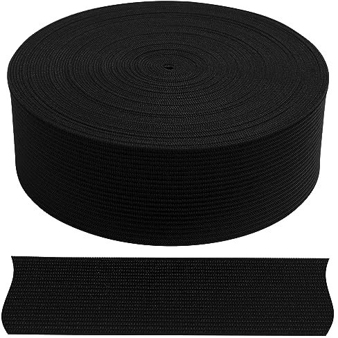 AERZETIX - C67541 - Flaches geflochtenes Gummiband 10 Meter - Breite 35 mm - Polyester + Latex - Farbe schwarz