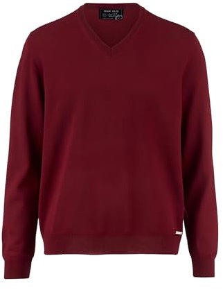 Marvelis Pullover Langarm V-Ausschnitt aus Merino Wolle Beere Größe XL
