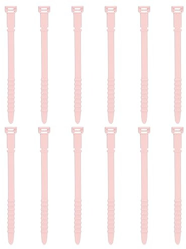 uxcell 12Pcs Silicone Cable Ties 6 Inch Reusable Wire Ties Elastic Cable Cord Organizer Straps for Cords Wire USB Charge Management Food Storage, Pink