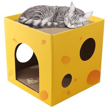 Letto Pieghevole Samuliy per Gatti - Casa Quadrata da Interni in Cartone, Protezione per Mobili