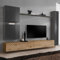 Paris Prix Ensemble Meuble TV Switch Lamel VIII 280cm Naturel & Gris